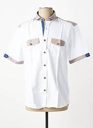 Chemise manches courtes imprimé fantaisie blanc CAP 10 TEN homme