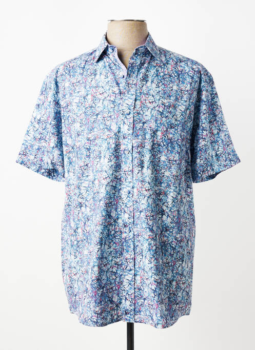 Chemise manches courtes imprimé fantaisie bleu LOUIS VICTOR homme