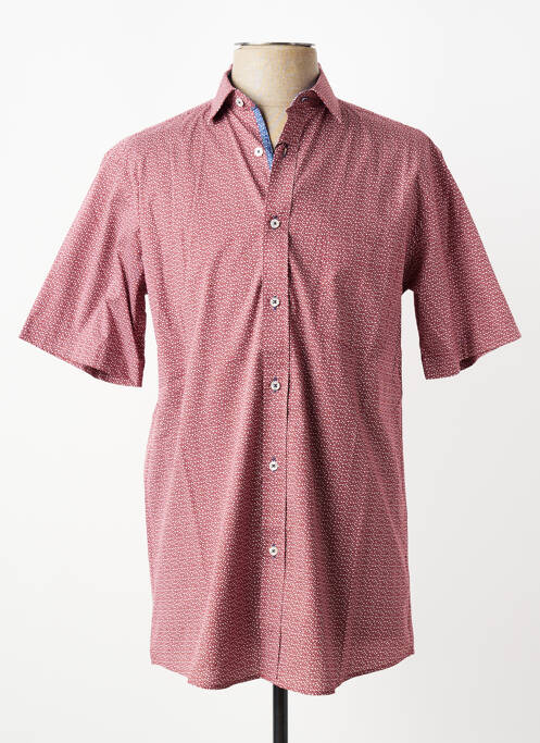 Chemise manches courtes imprimé fantaisie rouge LOUIS VICTOR homme