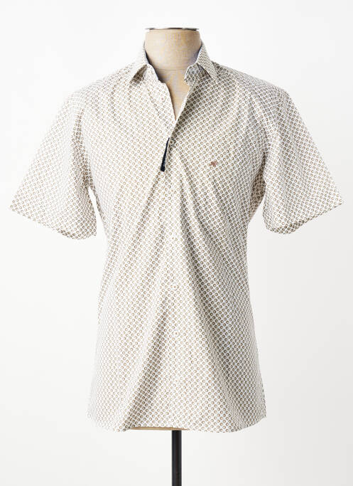 Chemise manches courtes imprimé fantaisie beige CHATEL homme