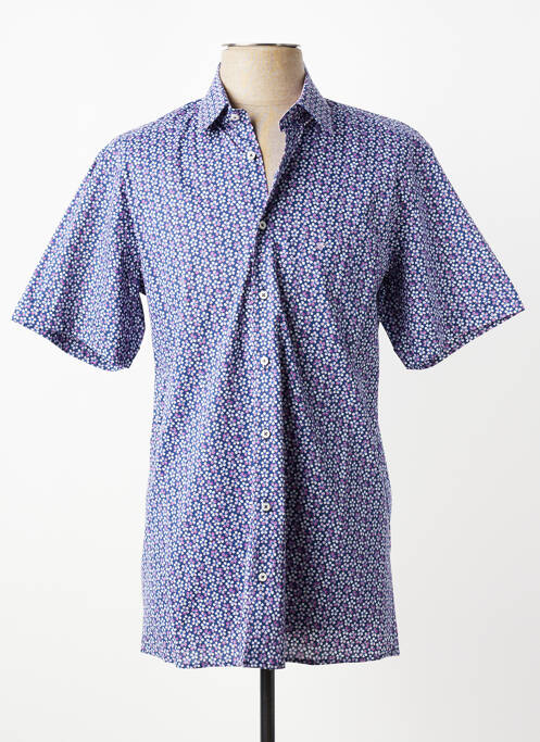 Chemise manches courtes imprimé fantaisie bleu CHATEL homme