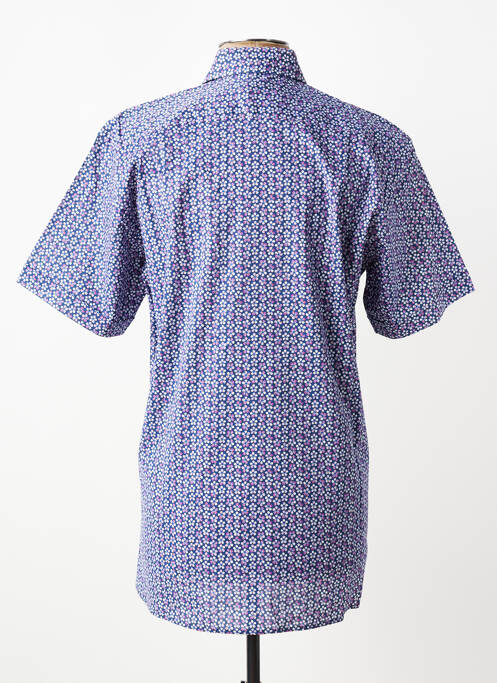 Chemise manches courtes imprimé fantaisie bleu CHATEL homme