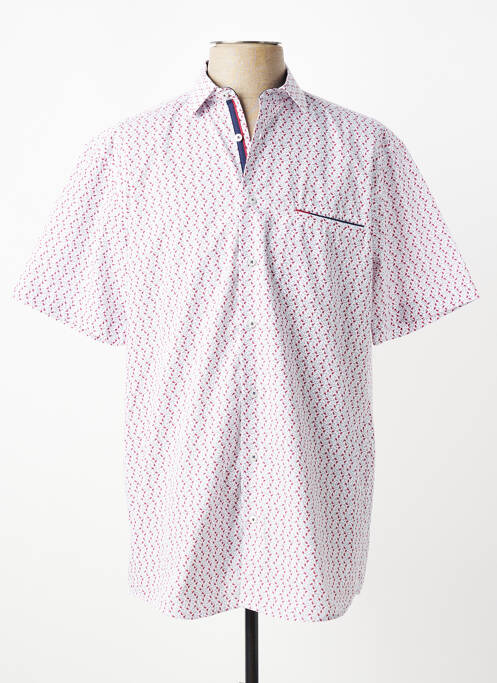 Chemise manches courtes imprimé fantaisie blanc LOUIS VICTOR homme