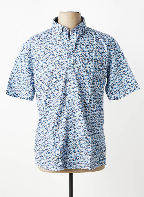 Chemise manches courtes imprimé fantaisie bleu CAP 10 TEN homme
