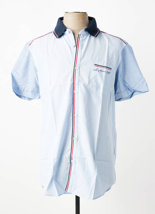 Chemise manches courtes coupe droite bleu DELAHAYE homme