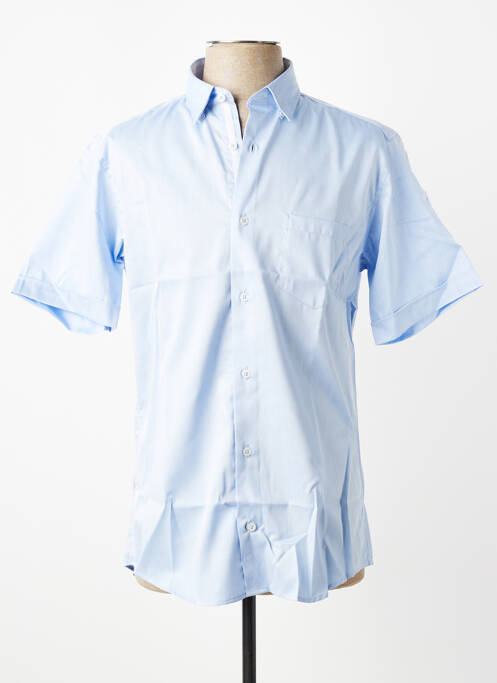 Chemise manches courtes coupe droite bleu LUI homme
