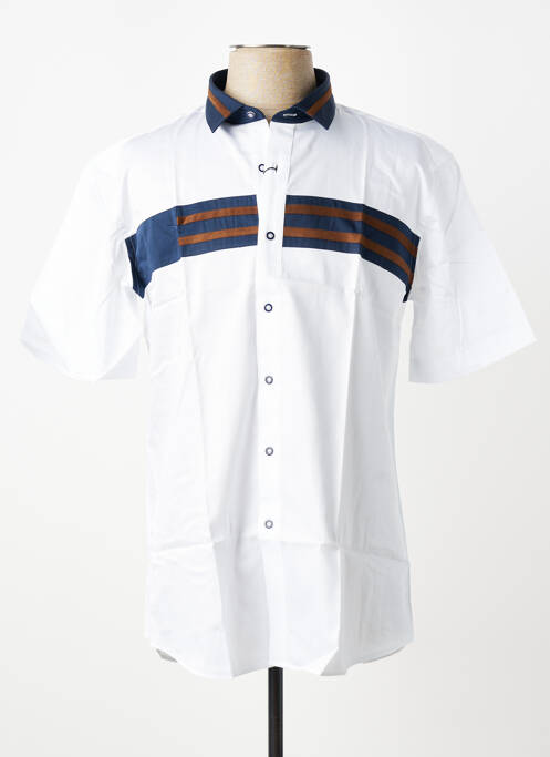 Chemise manches courtes coupe droite blanc CAP 10 TEN homme
