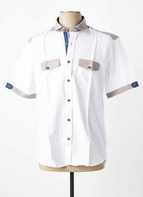 Chemise manches courtes imprimé fantaisie blanc CAP 10 TEN homme