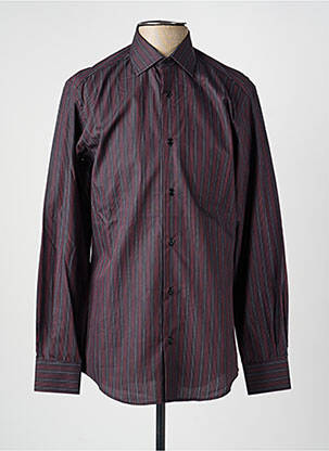 Chemise manches longues coupe droite marron LUI homme