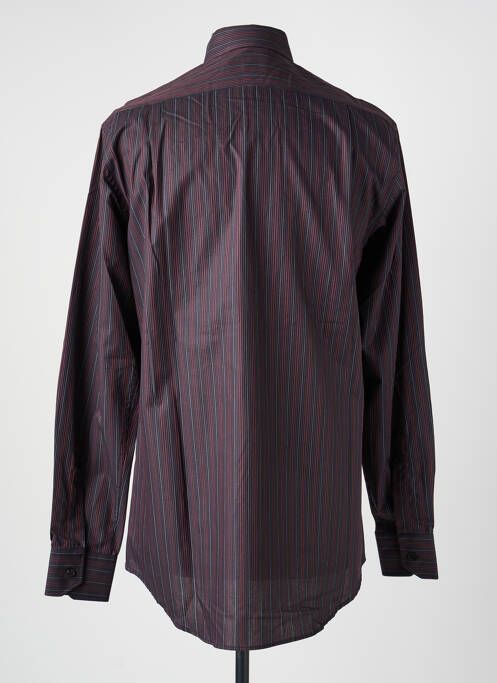 Chemise manches longues imprimé rayures marron LUI homme