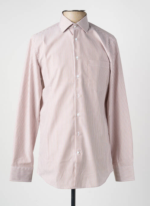 Chemise manches longues imprimé rayures marron SEIDENSTICKER homme