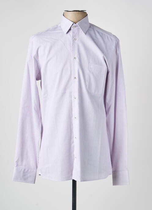 Chemise manches longues imprimé rayures violet CHATEL homme
