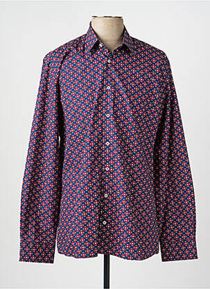 Chemise manches longues imprimé fantaisie bleu CHATEL homme