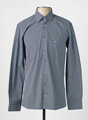 Chemise manches longues imprimé fantaisie bleu CHATEL homme