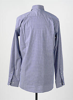 Chemise manches longues imprimé fantaisie bleu CHATEL homme
