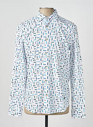 Chemise manches longues imprimé fantaisie blanc DELAHAYE homme