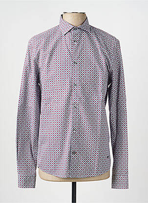 Chemise manches longues imprimé fantaisie rouge DELAHAYE homme
