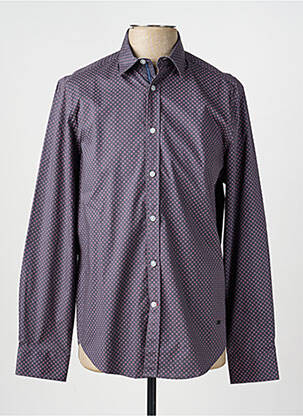 Chemise manches longues imprimé fantaisie gris DELAHAYE homme