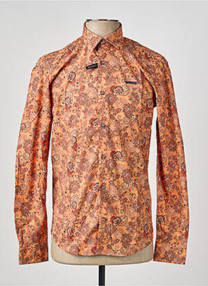 Chemise manches longues imprimé fantaisie orange DELAHAYE homme