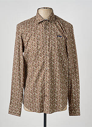 Chemise manches courtes imprimé fantaisie vert DELAHAYE homme