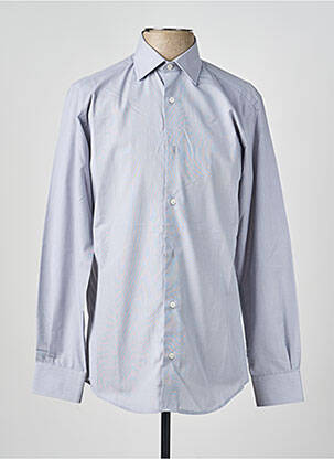 Chemise manches longues coupe cintrée bleu LUI homme