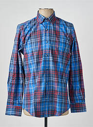 Chemise manches longues imprimé carreaux bleu CAP 10 TEN homme