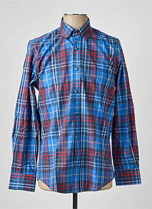 Chemise manches longues imprimé carreaux bleu CAP 10 TEN homme