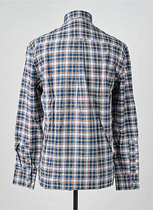 Chemise manches longues imprimé carreaux bleu GIANNI VALLI homme