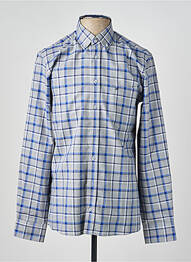 Chemise manches longues imprimé carreaux bleu CHATEL homme