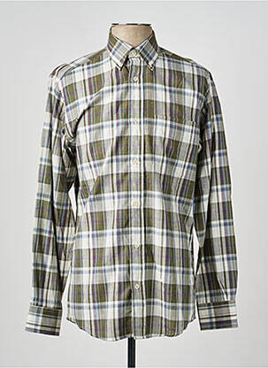 Chemise manches longues imprimé carreaux vert LUI homme