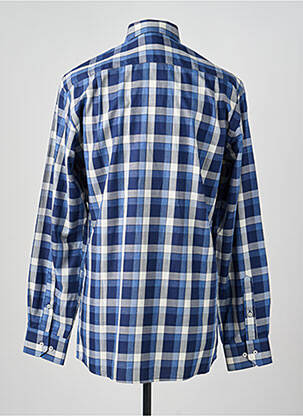 Chemise manches longues imprimé carreaux bleu CHATEL homme