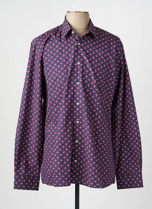 Chemise manches longues imprimé fantaisie bleu CHATEL homme