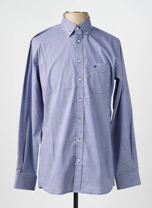 Chemise manches longues imprimé fantaisie bleu CHATEL homme