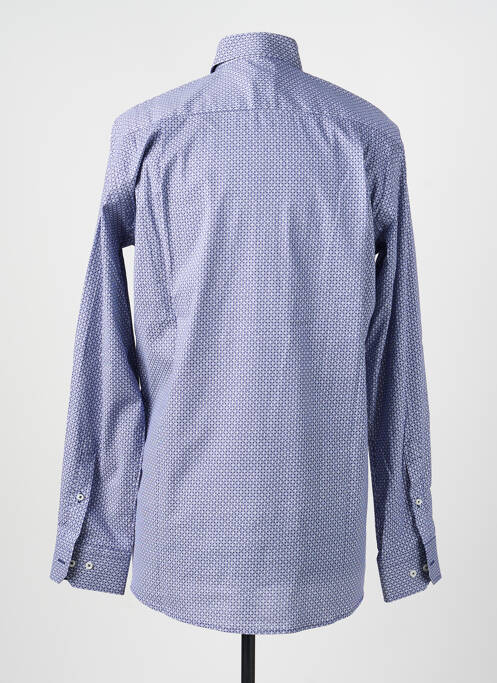 Chemise manches longues imprimé fantaisie bleu CHATEL homme