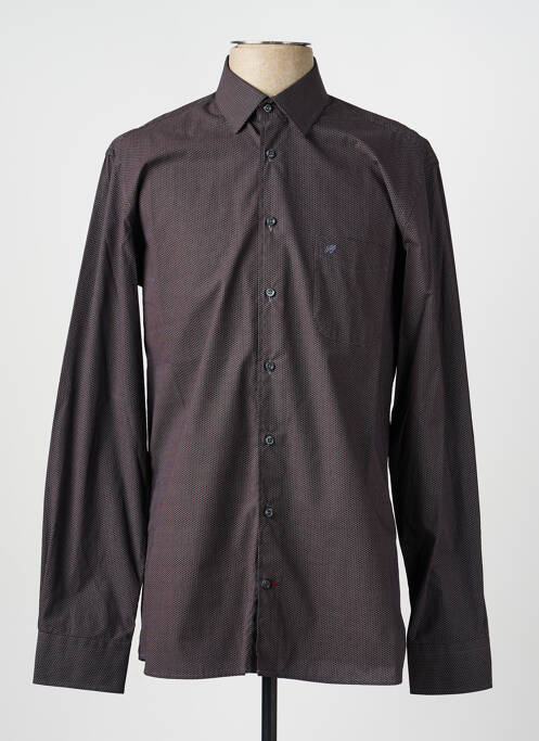 Chemise manches longues imprimé fantaisie noir CHATEL homme