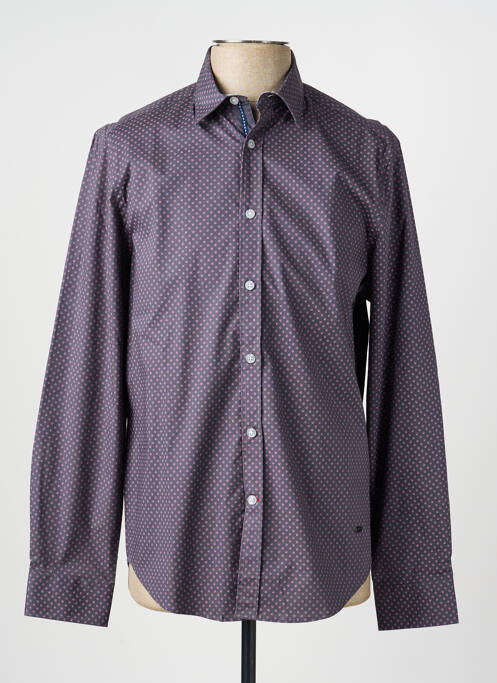 Chemise manches longues imprimé fantaisie gris DELAHAYE homme