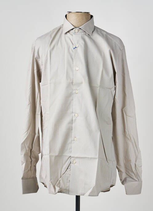 Chemise manches longues imprimé fantaisie beige LUI homme