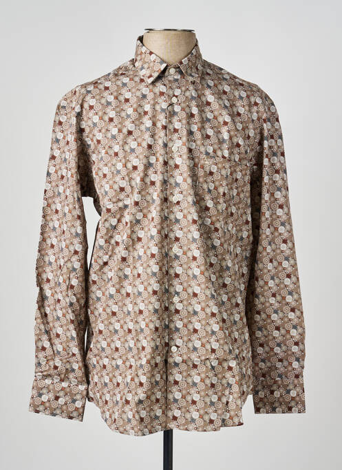 Chemise manches longues imprimé fantaisie marron BANDE ORIGINALE homme