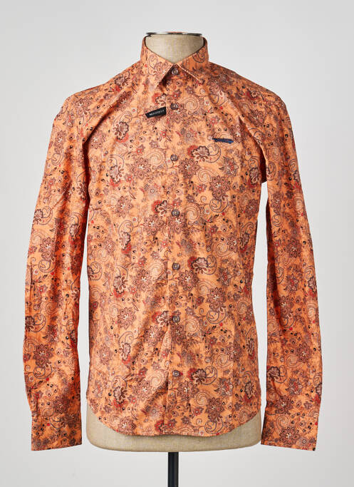 Chemise manches longues imprimé fantaisie orange DELAHAYE homme