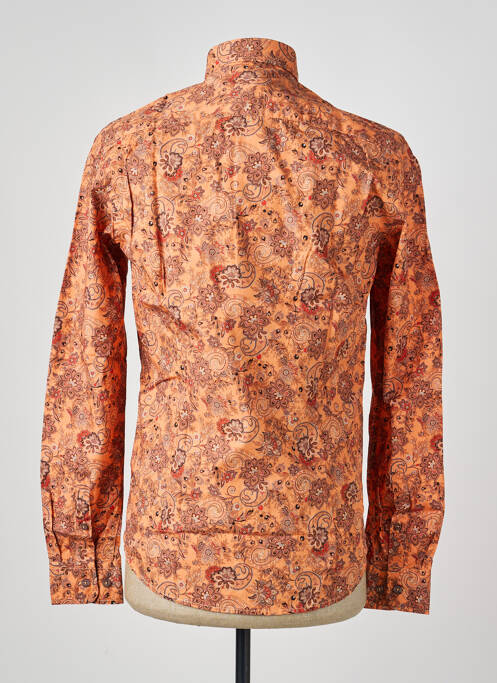 Chemise manches longues imprimé fantaisie orange DELAHAYE homme