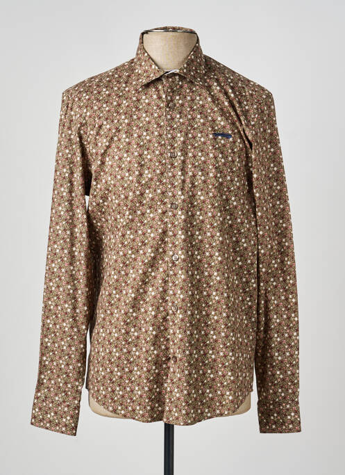 Chemise manches courtes imprimé fantaisie vert DELAHAYE homme
