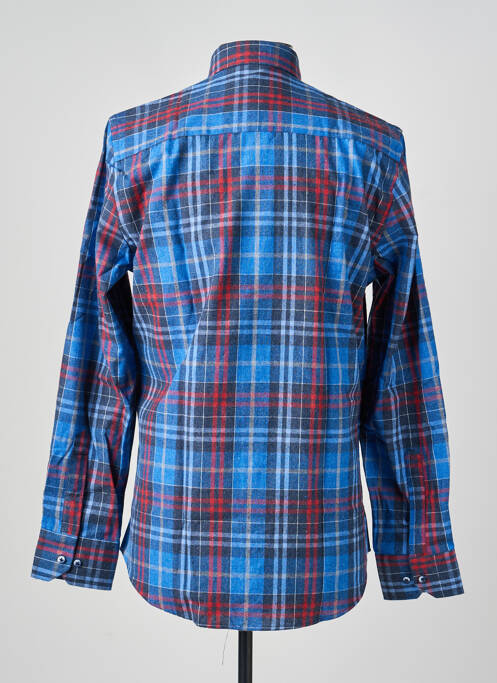 Chemise manches longues imprimé carreaux bleu CAP 10 TEN homme