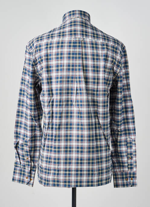 Chemise manches longues imprimé carreaux bleu GIANNI VALLI homme