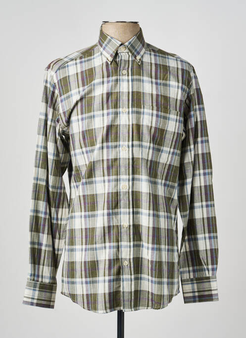 Chemise manches longues imprimé carreaux vert LUI homme