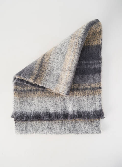 Echarpe imprimé rayures gris SELECTED homme