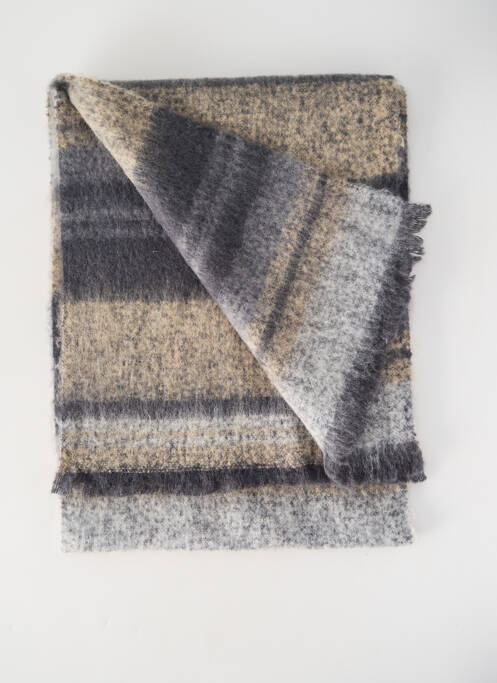 Echarpe imprimé rayures gris SELECTED homme
