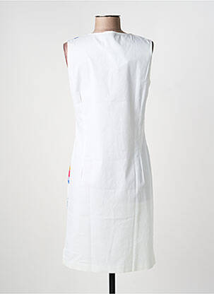 Robe mi-longue imprimé fantaisie sans manche blanc JEAN DELFIN femme