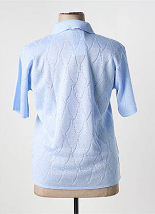 Polo coupe droite manches courtes bleu VALMODE femme