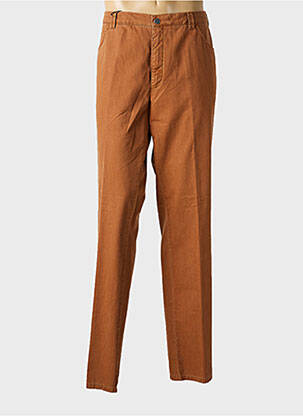 Pantalon chino fermeture zippée sous rabat boutonné marron MEYER femme