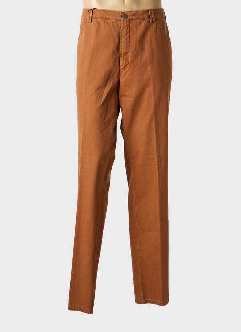Pantalon chino fermeture zippée sous rabat boutonné marron MEYER femme